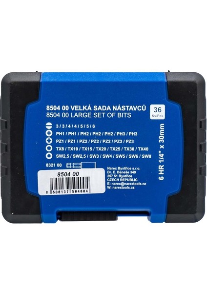 850400 1/4'' Bits Uç Vidalama Seti 36 Parça