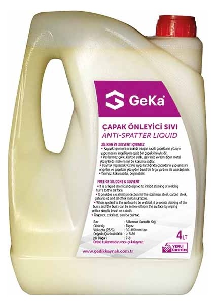 Çapak Önleyici Sıvı 4 Lt Geka