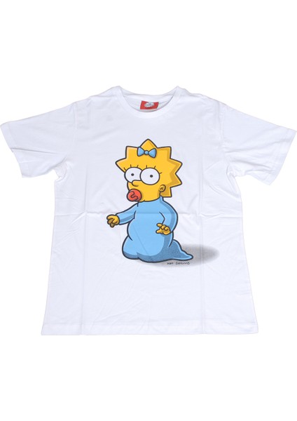 The Simpsons Maggie Tişört Beyaz