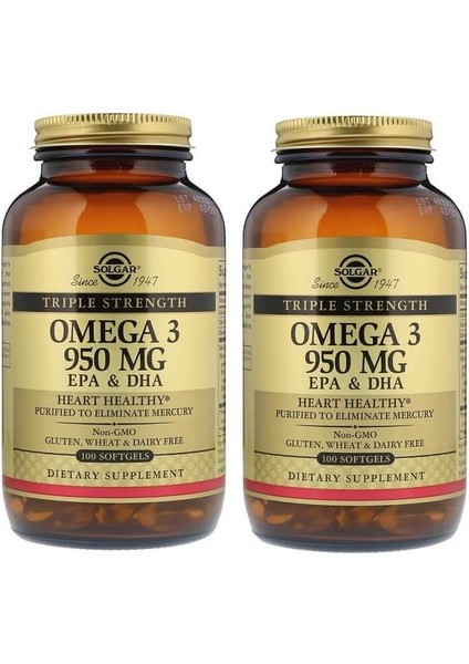 Omega-3 950 Mg 100 Kapsül  **İkili**