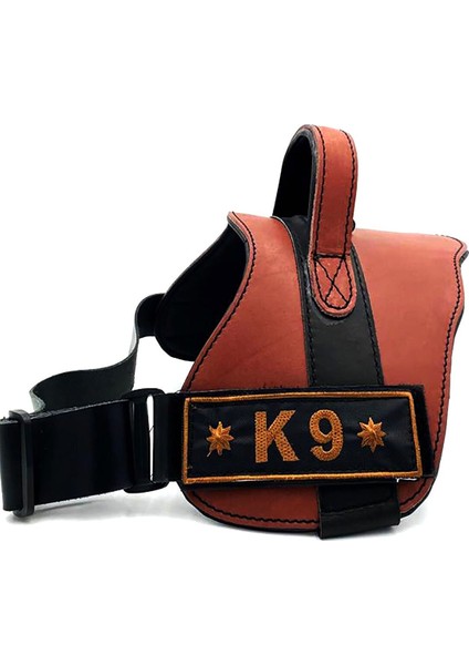 Deri Özel Tasarım K9 Göğüs Tasması Kahverengi 74-92 cm