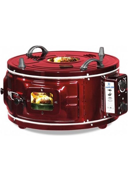 HF-327E Camlı Termostatlı Büyük Boy Davul Fırın Emaye Fırın