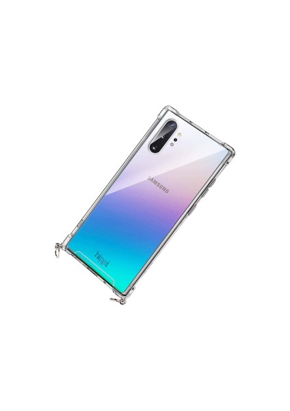 Samsung Galaxy Note 10 Plus Uyumlu Darbe Emici Sert Şeffaf Askılı Telefon Kılıfı