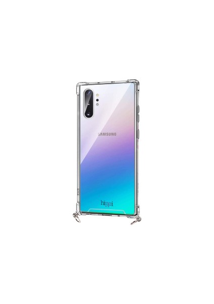 Samsung Galaxy Note 10 Plus Uyumlu Darbe Emici Sert Şeffaf Askılı Telefon Kılıfı