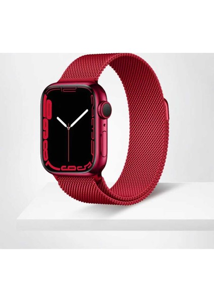 Apple Watch 7 41MM Uyumlu Krd-01 Metal Kordon Dayanıklı Tel Örgü Tasarım