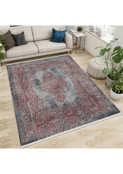 Ikon IK01D Antrasit Bordo Halı 160 x 230 cm