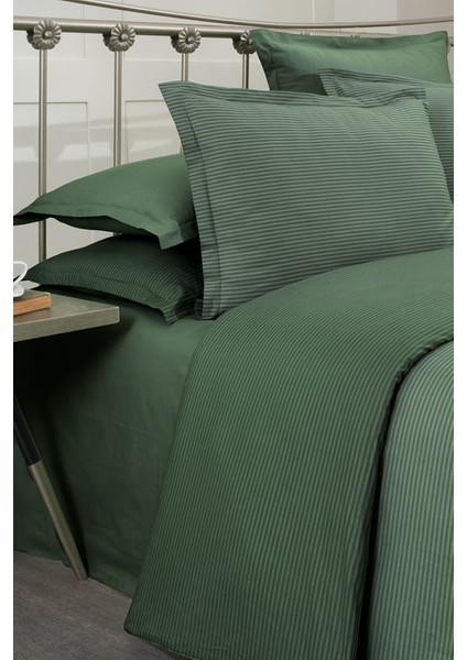Fancy Stripe King Size Pamuk Nevresim Takımı V13