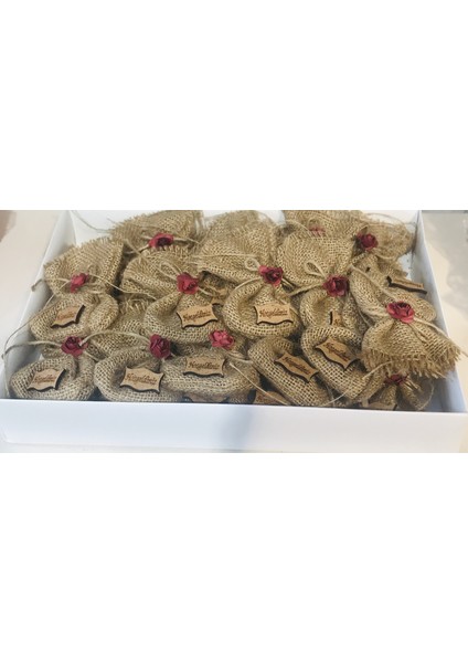 Kına Gecesi Kına Malzemeleri Hediyelik Hasır (Naturel) Kına Kesesi 25 Adet fiyatları
