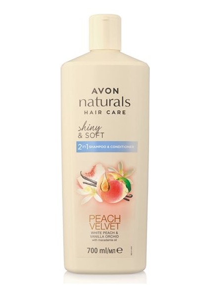 Naturals Hair Care Shiny&soft Beyaz Şeftali ve Vanilya Kokulu Şampuan ve Saç Kremi - 700 ml