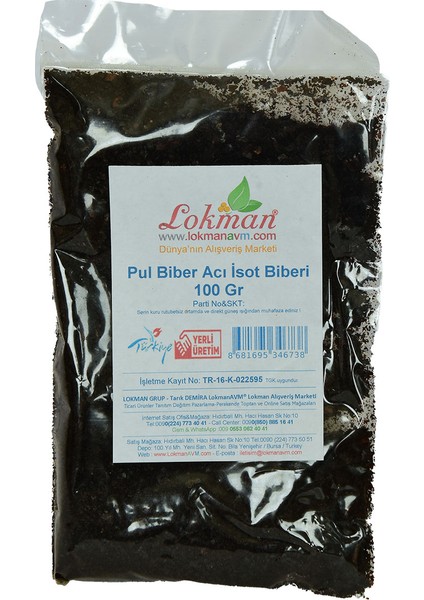 Pul Biber Acı Isot Biberi 100 gr Paket