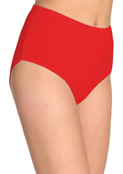 3 Adet Tutku Kadın Yüksek Bel Bato Kalın Lastik Külot Kırmızı modelleri