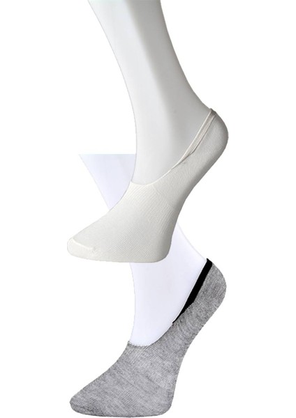 Gri ve Beyaz Kadın Babet Çorap 6 Çift fiyatları