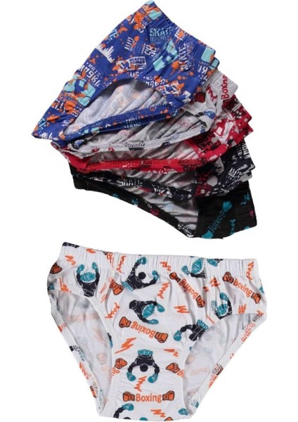 6 Adet Desenli Erkek Çocuk Slip 504