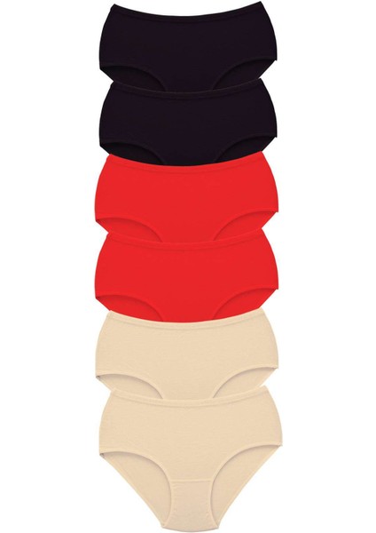 6 Adet Tutku Kadın Yüksek Bel Bato Kalın Lastik Külot S11