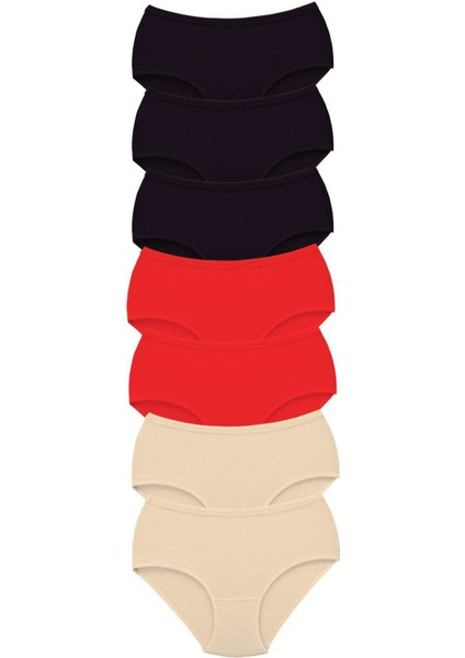 7 Adet Tutku Kadın Yüksek Bel Bato Kalın Lastik Külot S11