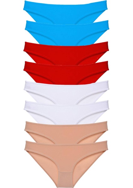 8 Adet Süper Eko Set Likralı Kadın Slip Külot 529