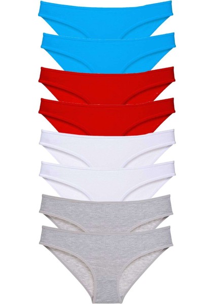 8 Adet Süper Eko Set Likralı Kadın Slip Külot 530