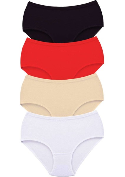 4 Adet Tutku Kadın Yüksek Bel Bato Kalın Lastik Külot S12