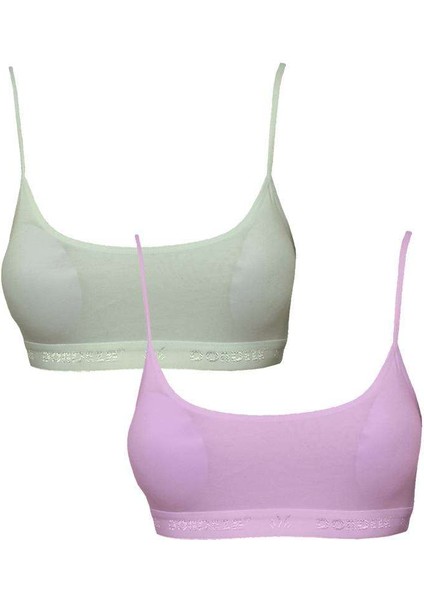 Pedli Ip Askılı Krem ve Pembe Büstiyer 2 Adet