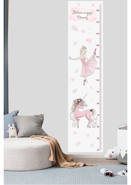 Balerin ve Unicorn Boy Ölçer Sticker