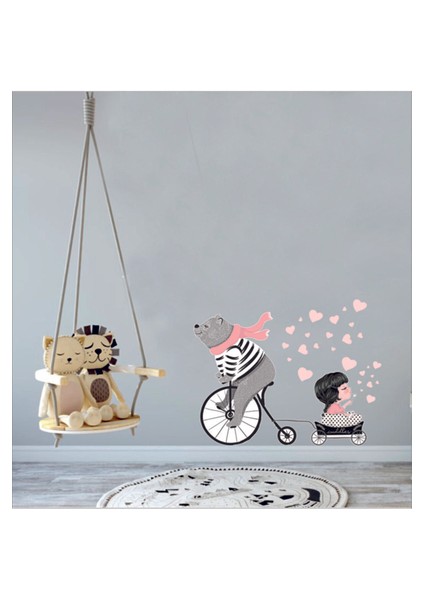 Bisiklette Tatlı Ayı ve Ufak Kız Çocuk Odası Sticker fiyatları
