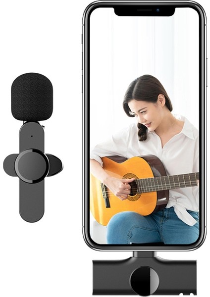 HK-200A Type-C Uyumlu Wireless Youtuber Kablosuz Yaka Mikrofonu