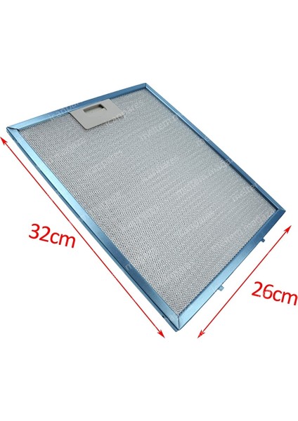 Icanpares Candy Uyumlu En 26 cm Boy 32 cm - Arka Tırnak 12,5 cm Aspiratör Davlumbaz Metal Yağ Filtresi