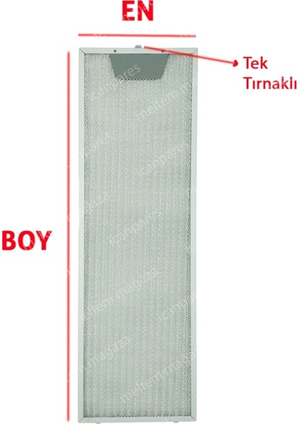 Icanpares Dominox Uyumlu En 16,6 cm Boy 51,5 cm - Tek Tırnaklı Aspiratör Davlumbaz Metal Yağ Filtresi