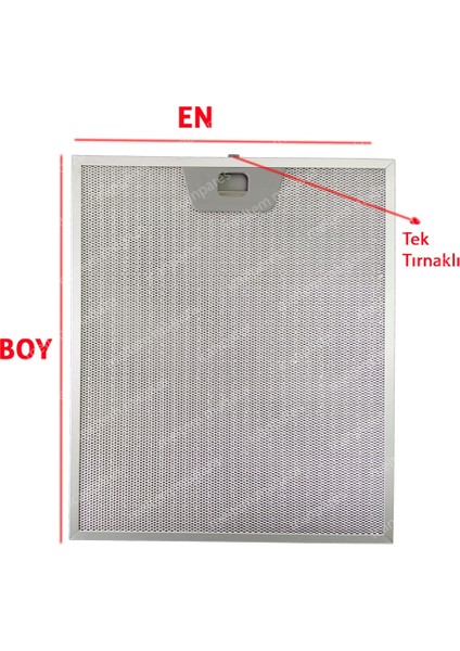 Icanpares Ariston Uyumlu En 25 cm Boy 30 cm - Tek Tırnaklı - Arka Tırnak 10,2 cm Aspiratör Davlumbaz Filtresi fiyatları