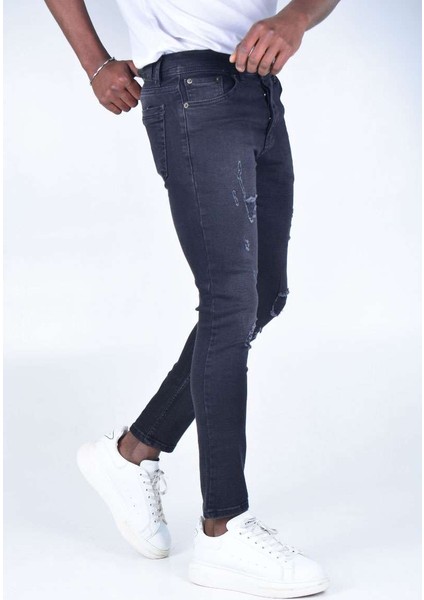 Erkek Skınnyfıt Bilek Boy Kot Pantolon K1401 - Füme