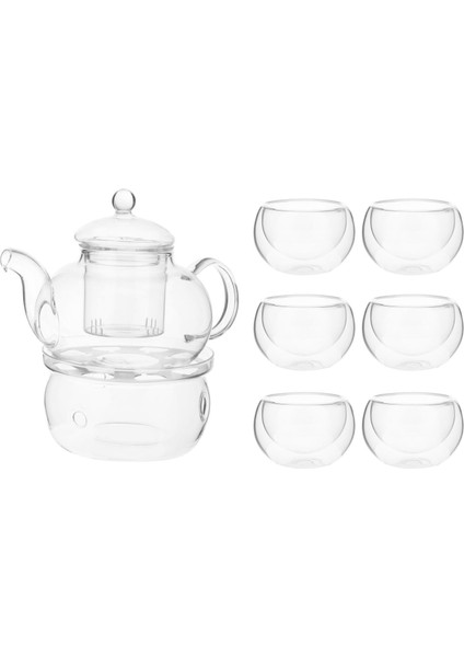 B Baosity Teaware Set Borosilikat Cam Çiçek Termostable Bardak Süzgeç Mutfak Için (Yurt Dışından)