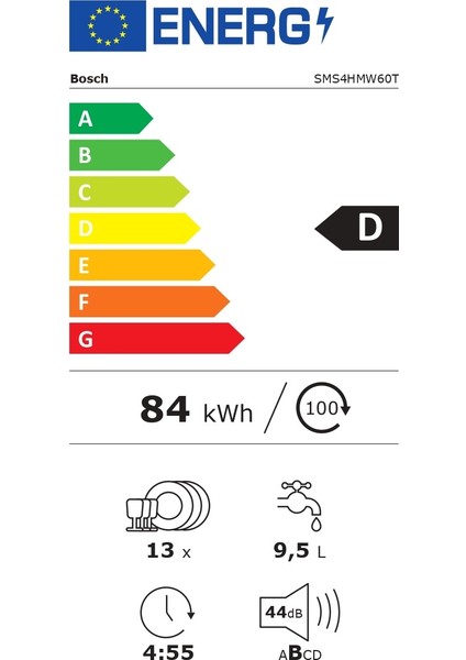 SMS4HMW60T 6 Programlı Bulaşık Makinesi