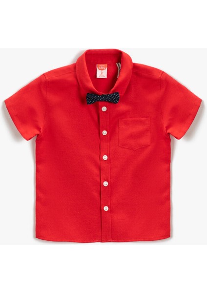 Erkek Bebek Kısa Kollu Papyonlu Gömlek
