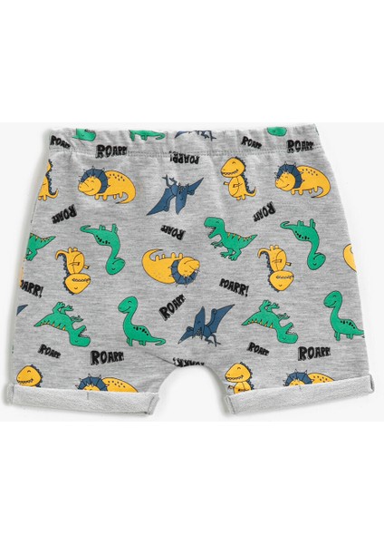 Erkek Bebek Belden Bağlamalı Dinozor Baskılı Şort fiyatları