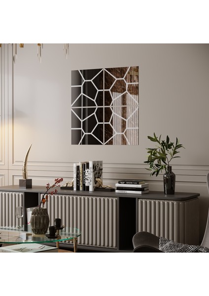 Camex 4 Parça Dekoratif Desenli Ayna Takımı