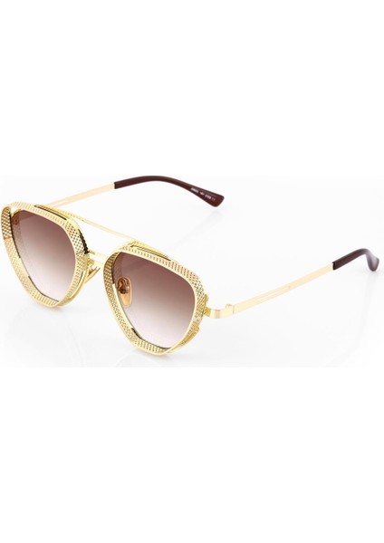s Gold Geometrik Çerçeve Unisex Güneş Gözlüğü