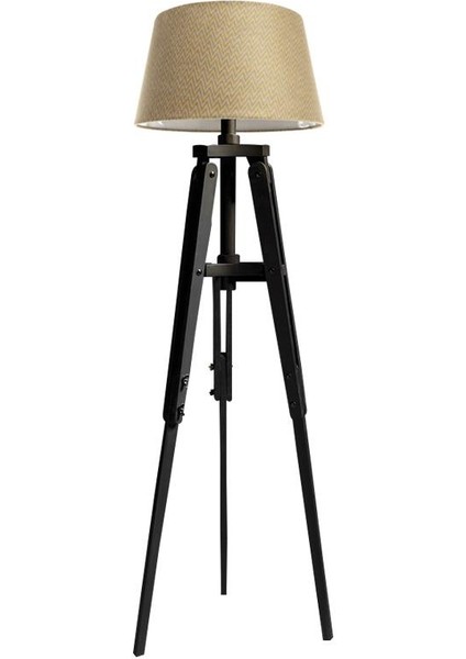 Piega Tripod Lambader Abajur Avize Aydınlatma Ahşap Siyah Ağaç Country Dekor Lamba Aplik Masif Doğal