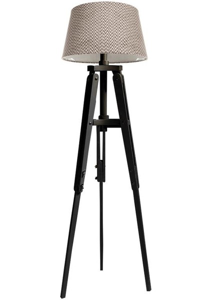Piega Tripod Lambader Abajur Avize Aydınlatma Ahşap Siyah Ağaç Country Dekor Lamba Aplik Masif Doğal