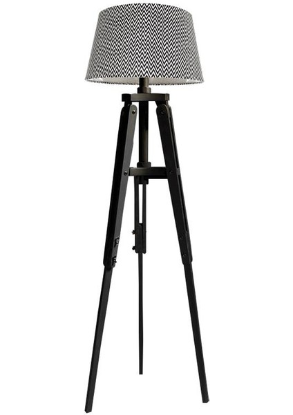 Piega Tripod Lambader Abajur Avize Aydınlatma Ahşap Siyah Ağaç Country Dekor Lamba Aplik Masif Doğal