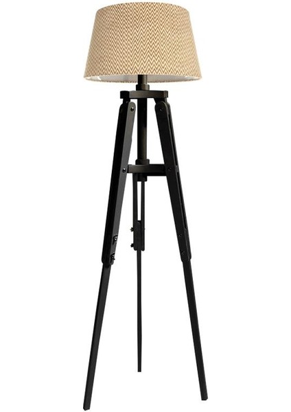 Piega Tripod Lambader Abajur Avize Aydınlatma Ahşap Siyah Ağaç Country Dekor Lamba Aplik Masif Doğal