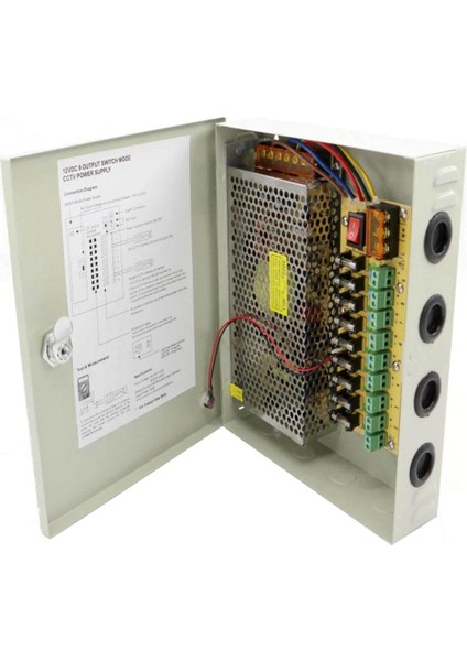 Cctv Kamera Güç Kaynağı 60W 9 Port Mervesan Ms-9p Ups