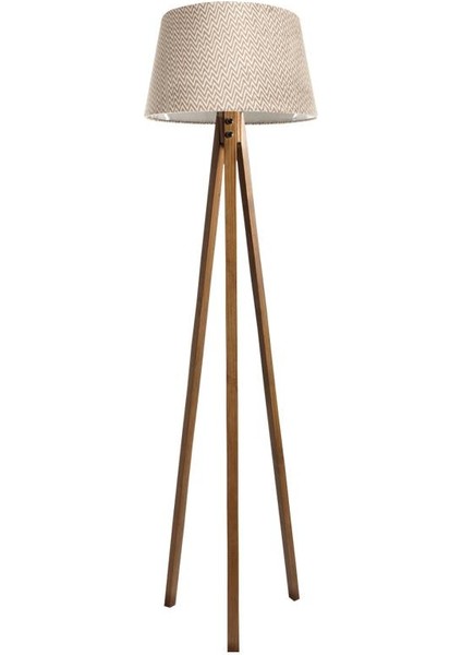 Düz 3 Ayak Tripod Lambader Abajur Avize Aydınlatma Ahşap Naturel Ağaç Country Dekor Lamba Aplik Masif Doğal