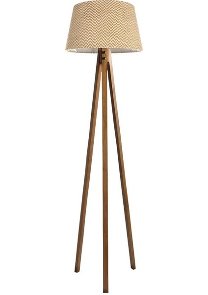 Düz 3 Ayak Tripod Lambader Abajur Avize Aydınlatma Ahşap Naturel Ağaç Country Dekor Lamba Aplik Masif Doğal