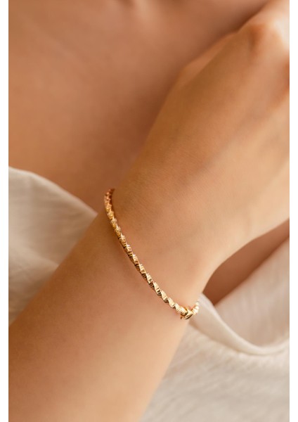 Yeni Burgu Rose Gold Altın Bilezik
