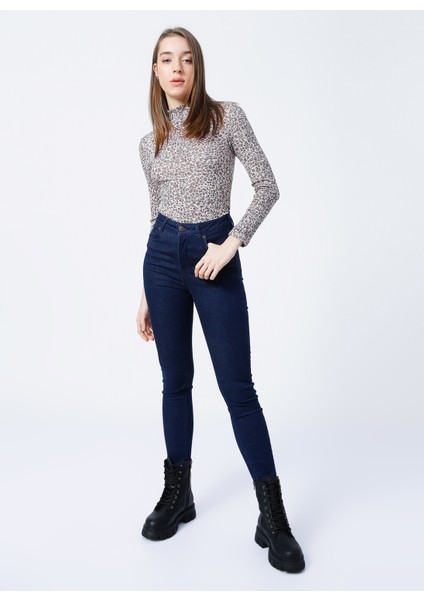 K-Sky Skinny Fit Koyu İndigo Kadın Denim Pantolon