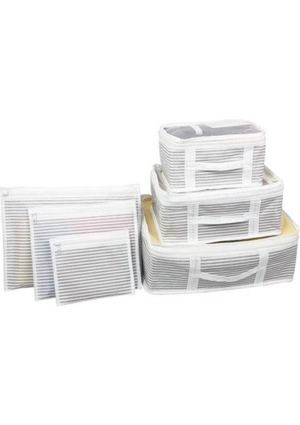 Bavul Içi Düzenleyici Valiz Organizer 6 Lı Set - Çizgili