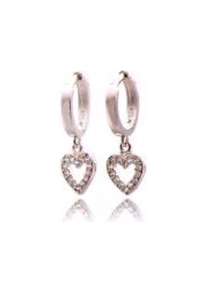 Kalp 925 Ayar Gümüş Küpe