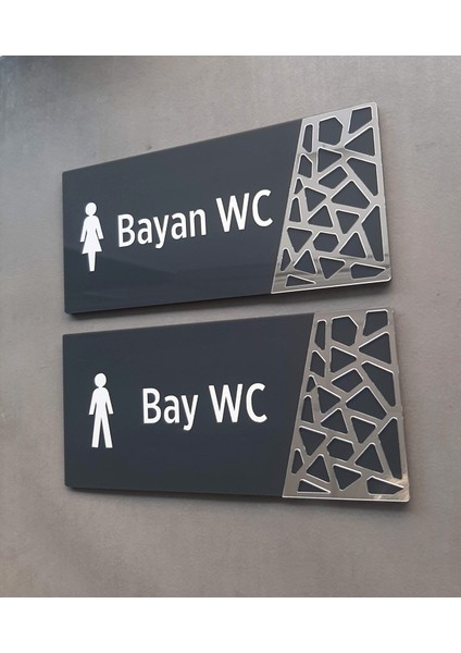 Antrasit Silver Pattern Seri Wc Yönlendirme Seti 20 x 9 cm 1 Adet fiyatları