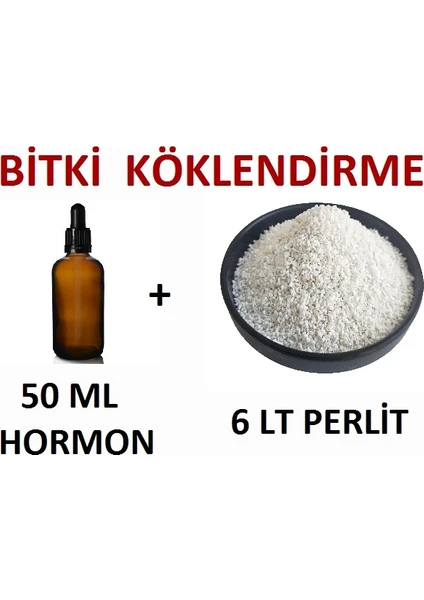 Tarımsal ve Hayvansal Ürünler 50 ml Bitki Köklendirme Hormonu ve 6 Lt Bitki Köklendirme Perliti