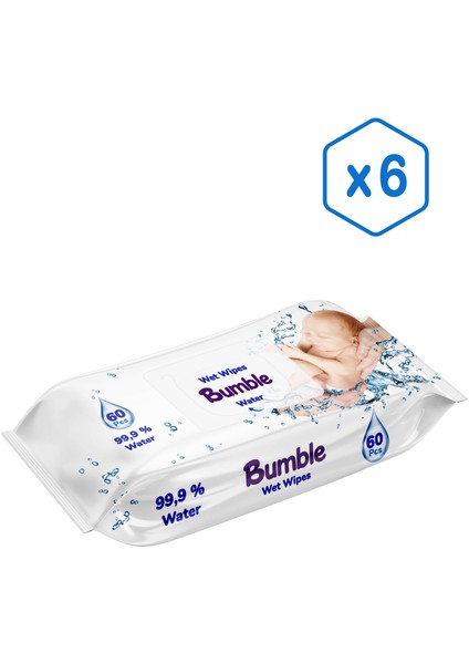 WATER ISLAK MENDİL 60 YAPRAK 6'LI PAKET